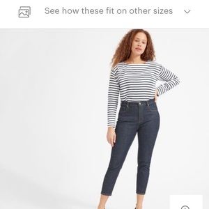 Everlane high rise dark indigo skinny jeans, ankle